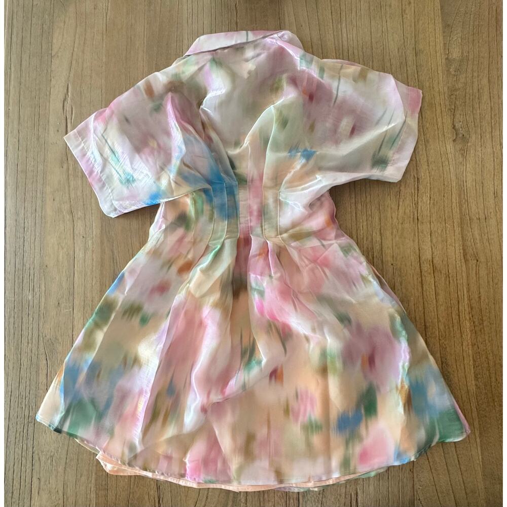 Exquise (Anthropologie) Tobie Organza Mini Shirt Dress - Size XXS - Picture 4 of 11
